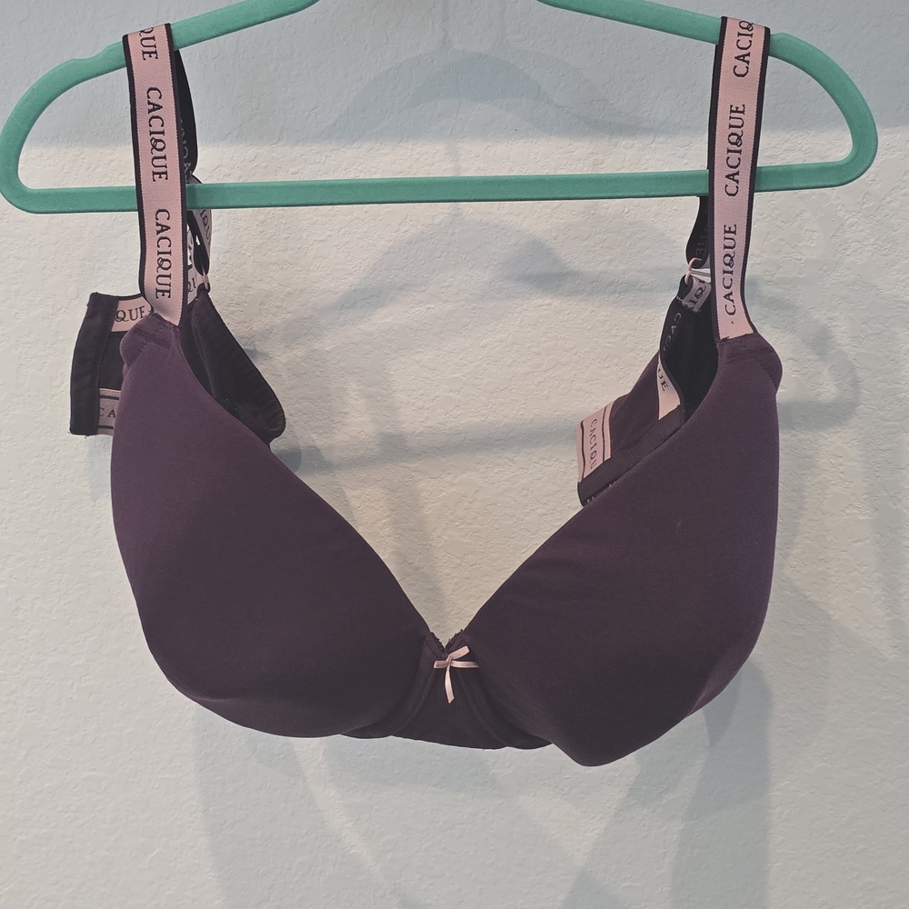Cacique Purple T-Shirt Bra with Molded Cups and Adjustable Straps